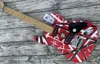 Guitar Electric Guitar Relic Pizza Floyd Rose Vibrato Bridge, Red Frank 5150, White and Black Light, Edward Eddie van Halen,