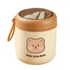 Louça de aço inoxidável almoço bento caixa bonito urso recipiente à prova de vazamento copo térmico para escritório ao ar livre ou frio