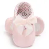 First Walkers Infant Toddler Baby Boys Girls Leather Sole Sole Anti-Slip-Prewalkers Bow Menling Shoes Princess Slip to Pink White Gold 0-18 M