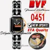 BVF 20mm Lady Watch Swiss Ronda Quartz Movement Solid316Lステンレス鋼ケースブラックダイヤル2トーンチェーンブレスレットスーパーバージョンTrustyTime001Designer Watches