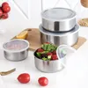 Bowls 5Pcs/set Storage Bowl Camping Picnics Travel BBQ Stainless Steel Basin Kitchen Restaurant Tableware