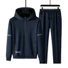 Męskie dresy męskie Zestawy Męskie Jogging Homme Tracksuit Mężczyźni Autumn 2 -częściowe bluzy z kapturem swobodny kardigan mąż mąż sportowy odzież 8xl 230503