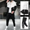 Tute da uomo Abbigliamento sportivo casual Set da 2 pezzi Giacca sportiva con cappuccio Giacca da jogging Pantaloni Set Street Fitness Abbigliamento da atletica leggera da uomo 230406