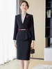 Two Piece Dress YIBAKA 2023 Elegant Women Formal Skirt Suit Ladies Black Purple Pink Long Sleeve V-Neck Female Blazer Set Y2K