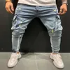 Neue Bleistifthosen Zerrissene Jeans Schlanke Frühlingsloch Herrenmode Dünne Röhrenjeans für Männer Hiphop Multi-Pocket-Hose S-3XL X06269G