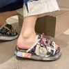 Slippers Fashion Design Summer Women Graffiti Slippers Platform Shoes Mules Flip Flops Street Sandals Clogs Flat Casual Shoes For Female 230404