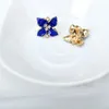 Dos Boucles D'oreilles Femme Émail Bijoux Fleur Bleue Clip Simple Oreille Poignets Pour Oreilles Non Percées Boucles D Oreille Femme