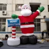 Attractive Giant Advertising Inflatable Santa Claus Balloon Saint Nicholas Red Air Blow Up Father Christmas With A Guideboard For Outdoor Event