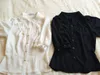 Bloups feminina camisa feminina gótica de chiffon botão para baixo camisa branca/preta camisa lolita com pescoço redondo 230406