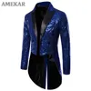 Herenpakken blazers glanzende gouden pailletten glitter verfraaide blazer jas mannen nachtclub prom pak pak kostuum homme zangers podium kleding