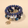 3 pezzi Boho etnico albero della vita braccialetto di perline set per le donne colorate perle di vetro acrilico catena avvolgere braccialetto gioielli femminili regalo