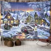 Tapisserier jul snögubbe tapestry år hängande heminredning bakgrundsduk vägg