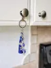 Schlüsselanhänger Lanyards L 2 Silber Delphin und blaue Quaste Glücksschlüsselanhänger mit 3 bösen Augen Zeichen des Schutzes Intelligenz Mitgefühl Zuhause Taschen Am6Ac