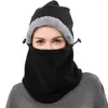 Boinas hombres mujeres polar snowboard espesado gorra de esquí para deportes de invierno calentador de cuello ciclismo pasamontañas sombrero al aire libre suave