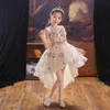 Girl's Dresses Flower Girl Dress Sequin Appliques Tulle Lace Ruched Sleeve Wedding Dress Girl's Birthday Princess Party Gown Ceremony Costume YQ2301106