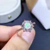 Cluster Rings Natural Opal Gemstone Fashion Flower Ring для женщин с настоящим 925 серебряным серебряным очарованием изысканные свадебные украшения