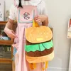 2023 new fashion college style cute cartoon funny personality funny hamburger bag soft girl backpack schoolbag high quality