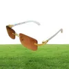 new buffalo horn sunglasses fashion sport sun glasses for men women rimless rectangle bamboo wood eyeglasses eyewear with boxes case nettes gafas1270314