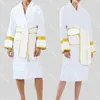 Jacquard Sleepwear Gown Vintage Robe with Waist Belt Womens Mens Winter Bath Robes Thick Dressing Gowns for Couple