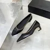 Designer Brand Women Dress Shoes Luxury Fashion Mid-Heel Sexy Chunky Party Match Color Lady Leather Sheepskin Classic Single Shoes