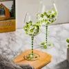 Kieliszki do wina Kreatywne ręcznie rysunki reliefowiska Puchar szampana szampan szklany kwiat Wedding Presen Porthern Europe Style wysoki