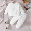 Set di abbigliamento per bambini Ragazzi Ragazze Mesi Manica lunga Lettera Maglietta Pantaloni lunghi Tinta unita Vestito Bambino Abbigliamento infantile R231106