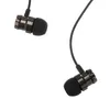 سماعات الرأس المعدنية السوبر باس في سماعات الأذن مع ميكروفون أسود 3.5 ملم سماعات الأذن مناسبة للهواتف الذكية MP3 مشغل