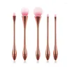 Pincéis de maquiagem 5pcs Kit de forma de cintura bonita galvanizada Fundação Pó Cílios Maquiagem Make Up Set