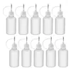 Bouteilles de stockage 10 pièces 30Ml en plastique applicateur à pointe compressible flacon compte-gouttes rechargeable avec bouchons d'aiguille pour colle bricolage