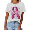 Débardeurs pour femmes Cancer du sein Plaidoyer Femmes Imprimer Chemises d'été quotidiennes pour O Cou Débardeurs Smockés