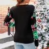 Suéter feminino feio de natal, outono inverno, desenho animado, ano engraçado, festa de feriado, pulôver de natal, tops de malha