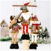 Decorações de Natal Retro Snowflake Manta Stretchable Boneca Papai Noel Elk Boneco Feliz para Casa Enfeites de Natal L230620 Drop Deli Dh9LC