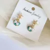 Boucles d'oreilles pendantes en forme d'étoile de mer pour femmes, aiguille en argent 925, coréen exquis, mignon, perle douce, bijoux de plage, cadeau d'anniversaire pour fille