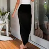 Saias do lado sexy feminino alto dividido Slim Slim Irregular Shirming Pleased Ladies Party Slit Maxi Long Lápis Salia