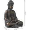 Garden Decorations Glitzhome GH20384 Meditera Buddha Temple Statue Outdoor Sculpture Decorative 22.83 "H