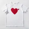 Spela Herr T-shirts Fashion Designer Red Heart Shirt Casual T-shirt Bomull broderad broderi Kort ärm Summer T-shirt 3xl 4xl G4HL#