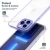 Colorful Frame Transparent Phone Case PC+TPU 3 in 1 Protect For iphone 15 Pro Max 14 13 12 11 Xs XR 8 7 Plus Clear Solid Color Back Cover Shockproof Anti Drop Thickness 1.5mm