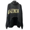 designer hoodies men hoody Balencigaas Mens sweater Sweatshirt High version patterned paper deep gram gray family for men and women loose fitting Os version Y01