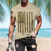 Men's T Shirts Spandex Long Sleeve Shirt Mens Independence Day Flag Casual Soft And Comfortable Men Graphic Tees Large