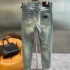 Automne hiver designer jean pantalon hommes métal lavage denim pantalon femmes changement de couleur progressif jeans usés mode pantalons de survêtement353a