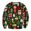 Suéter de natal outono/inverno essencial masculino e feminino 3d impresso suéter papai noel elk element casal jaqueta de pescoço redondo