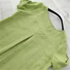Bluzki damskie Yan Qing Huan 2023 Summer Button Sleeve Shirt Sen Kobieta Bawełniana i duża rozmiar lnu
