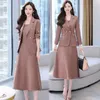 Robes de travail femme jupe costume printemps/été couleur unie robe veste simple bouton dames vêtements vente Drop HTHDDbk8948