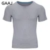 Herren T-Shirts GAAJ 100 Baumwolle T Männer Sommer Einfach O Hals Solide Tops Casual T-Shirt Kleidung Mann Cool Tee Streetwear 200G 230404