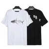 Summer New Cotton Designer Short Sleeve Broken Tail Shark Fashion Brand T-shirt Men's Underlay PA Top Unisexirt