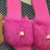 Pantuflas mullidas para Mujer con Suela Antideslizante, Chanclas con Letras sin Cordones con Punta Abierta de Piel de Conejo Negra para Exteriores e Interiores, tamaño Grande