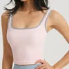 Motorkleding 45 Yoga Thread Square Neck Half Fixed Cup Sporttanktop Gekleurde bh met brede schouderband