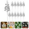 Kwiaty dekoracyjne 12pcs świąteczne błyszczące jagody łodygi sztuczne typy do dekoracji ozdób drzewa