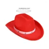 Berets Cowboy Hat Star Nit Studded Flat Top Carnivals Party Dress Up Akcesoria