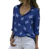 Women's Blouses Autumn Fashion Blouse Urban T Shirt Summer Casual 2023 Spring Long Sleeve Ladies Tops Commuter Printed Button Women's